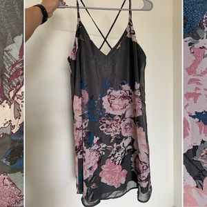 Shiny Floral Slip Dress